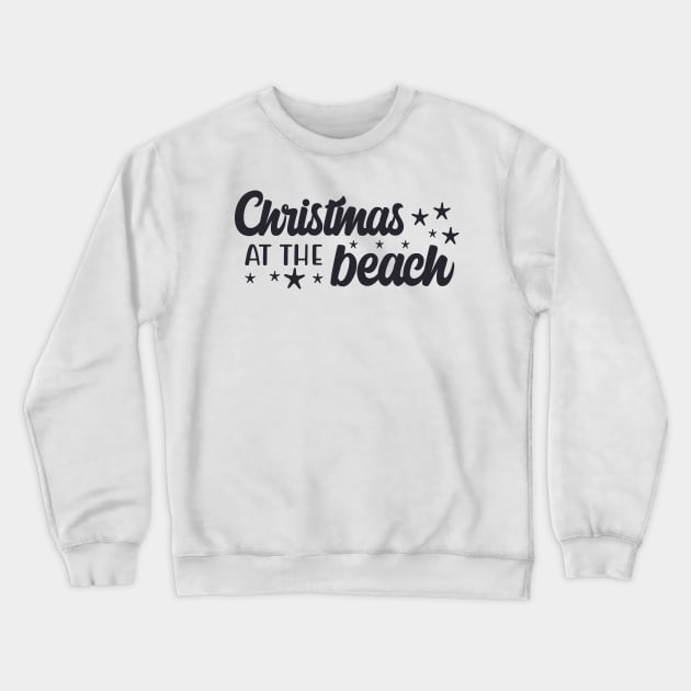 Christmas at the beach, black Crewneck Sweatshirt by unique_design76